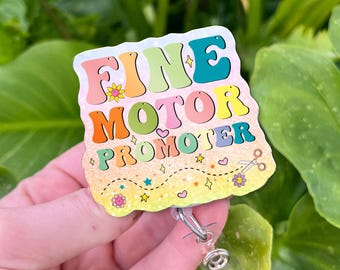 Fine Motor Promoter Badge Reel: Glittery OT ID Holder