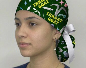 ENT Scrub Cap, Throat Goat Surgical Hat, Otolaryngology Scrub Cap, Funny Medical Scrub Hat, ENT Doctor Gift, Nurse Scrub Cap