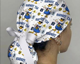 Radiology Scrub Cap Radiate Em, Xray Tech Scrub Hat, Funny Radiology Duck Cap, Rad Tech Gift, Radiologist Surgical Cap, Nurse Scrub Hat