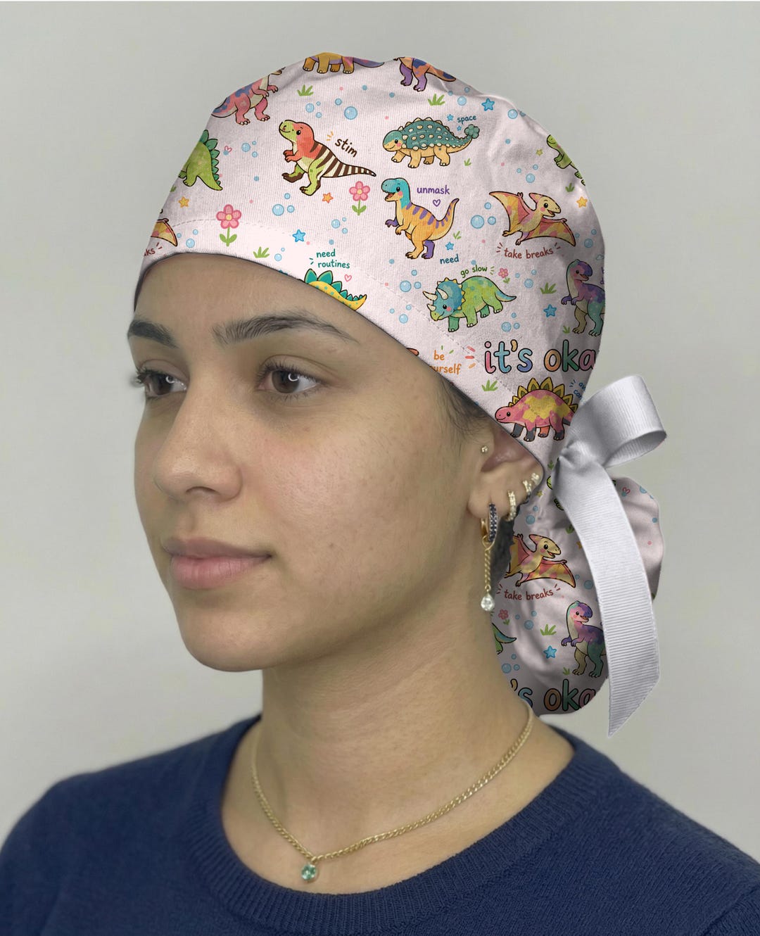 Autism Awareness Scrub Cap, Neurodiversity Scrub Hat, It’s Okay Dino ...