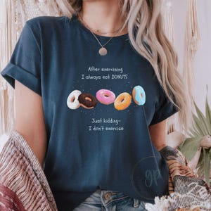 Funny Donut Joke Unisex Heavy Cotton Tee, Cute Gift for Gym Lovers, Casual Wear for Foodies, Donut Print T-Shirt, Playful Workout Apparel