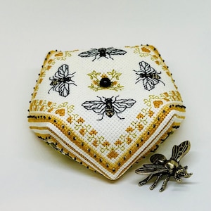 Honeybee Biscornu Pattern - PDF