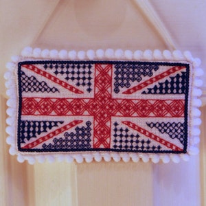 Krönung Union Jack Flagge - Blackwork Embroidery Pattern
