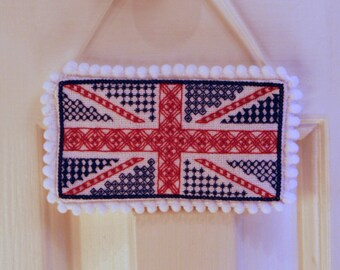 Coronation Union Jack Flag - Blackwork Embroidery Pattern