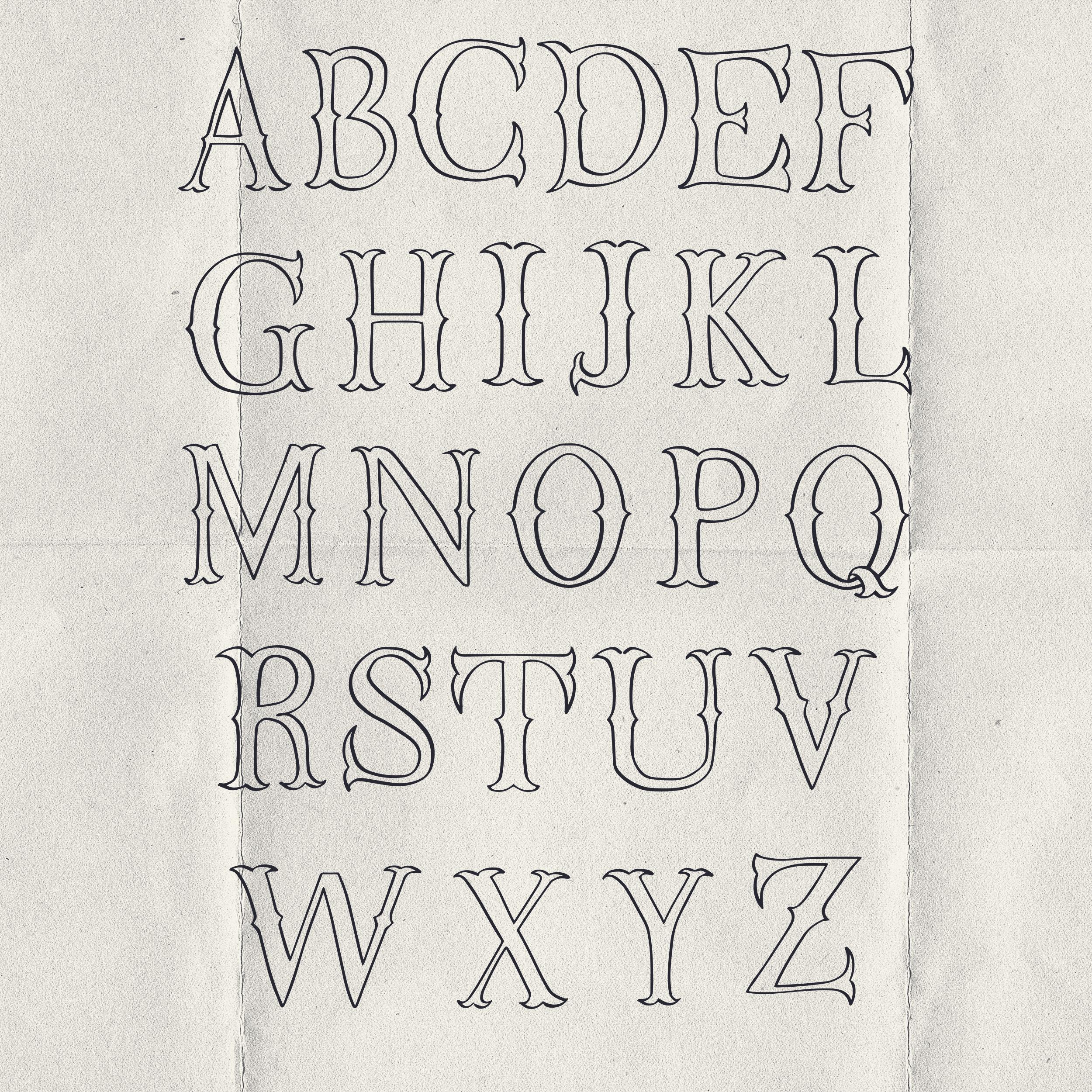 Handdrawn Wedding Monogram Alphabet SVG & PNG Bundle, Decorative Fancy ...