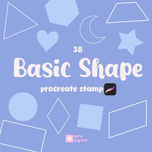 Procreate Basic Shape Brush Stamp, Digital Artwork Tool, Procreate Drawing Kit, Artist Gift, Creative Toolset