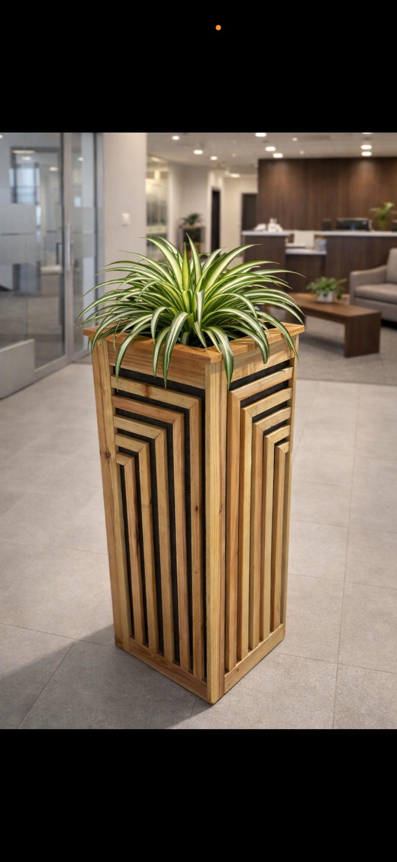 Tall Cedar Planter Box – Modern Geometric Design - Etsy