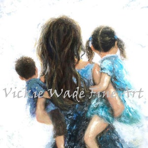 Mother and Children Art Print: Mommy, Carry Me Too - Vickie Wade
