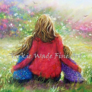 Mère trois filles Art Print trois peintures de filles, mère de ...