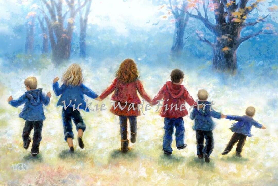 Six Children Art Print: Outdoor Adventure by Vickie Wade - Etsy