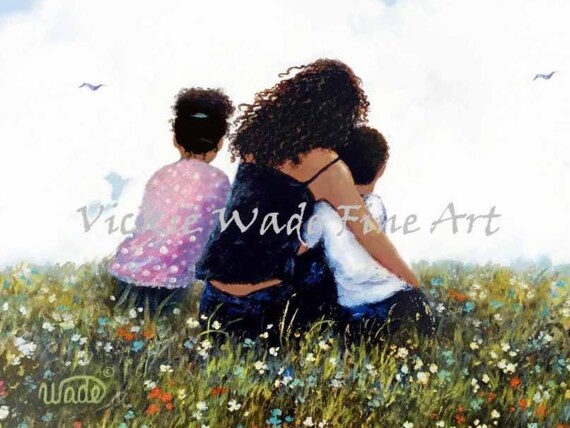 Black Mother Son and Daughter Art Print: African American - Etsy