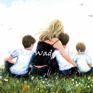 Mother and Three Sons Art Print: Vickie Wade Fine Art