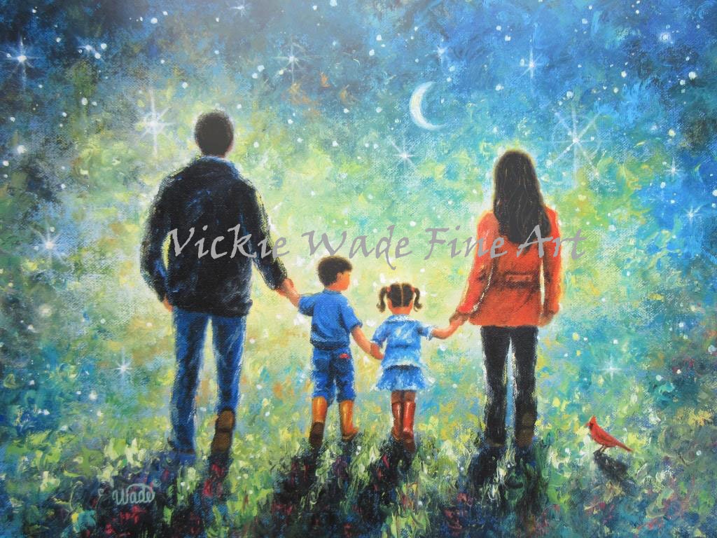 Family Art Print, Mom Dad Son Daughter Evening Walk, Father, Mother,  Brother, Sister Twilight Walk Starry Night, Wall Art, Vickie Wade - Etsy  Canada