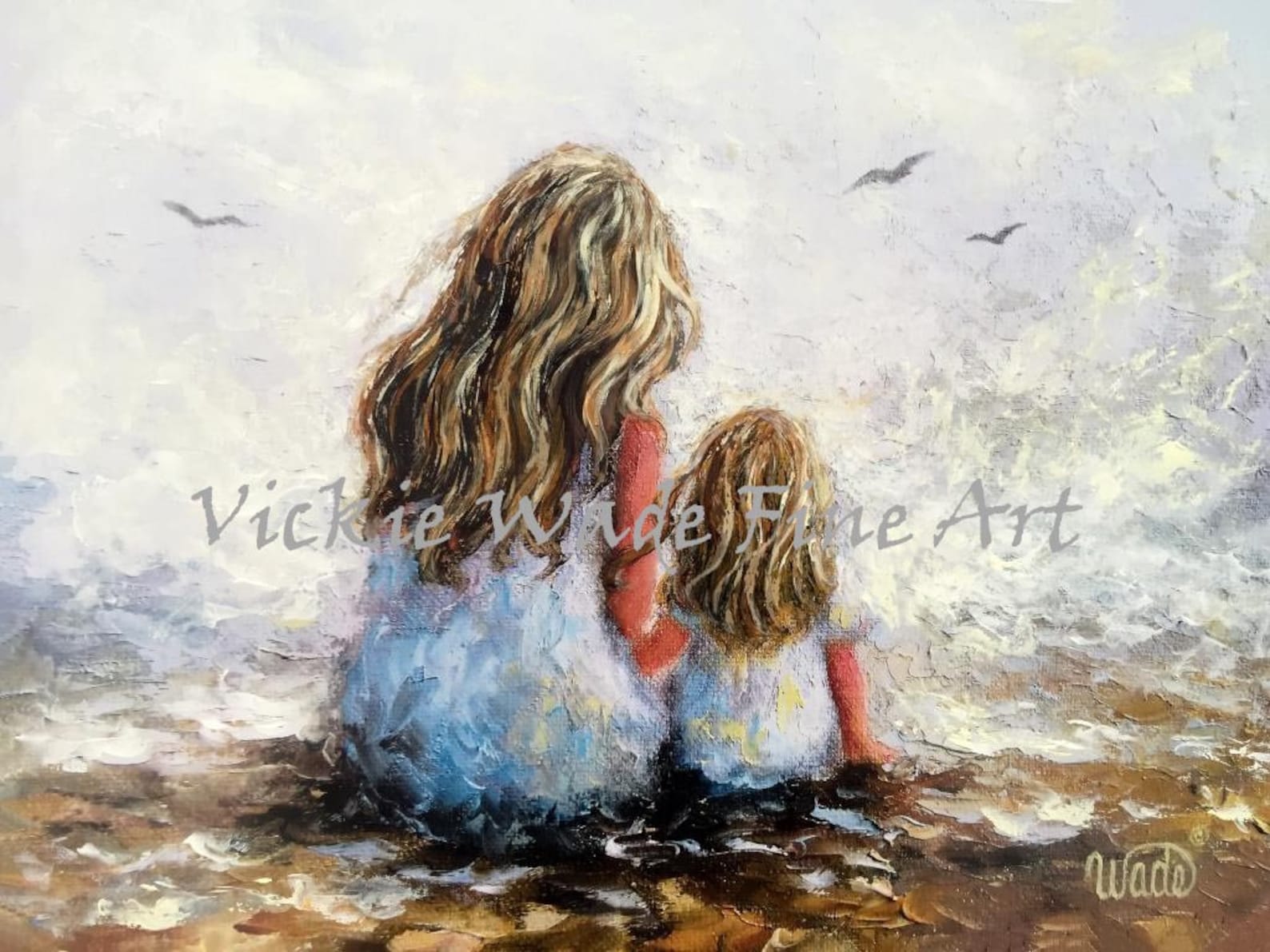 Mother Daughter Art Print Mother Paintings Blonde Mom - Etsy