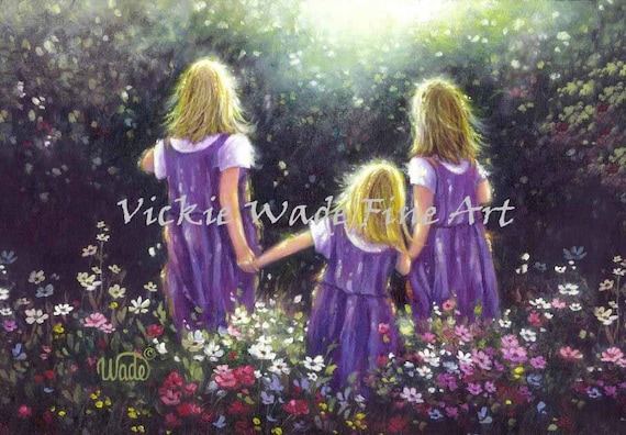 Three Sisters Art Print: Flower Garden, Forever Friends - Etsy