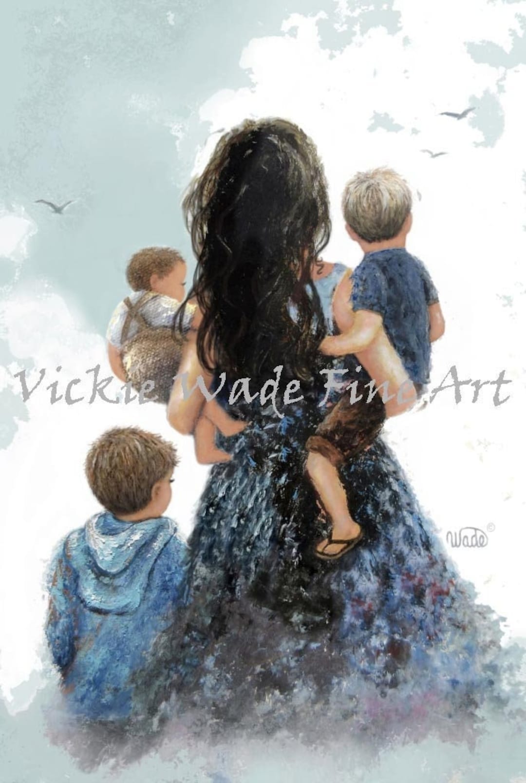 Mother and Three Sons Art Print: Vickie Wade Fine Art - Etsy