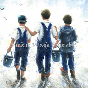 Three Country Boys Art Print: Farmhouse Wall Decor