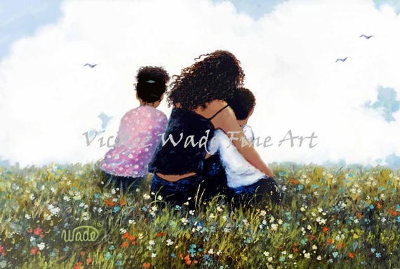Black Mother Son and Daughter Art Print: African American - Etsy