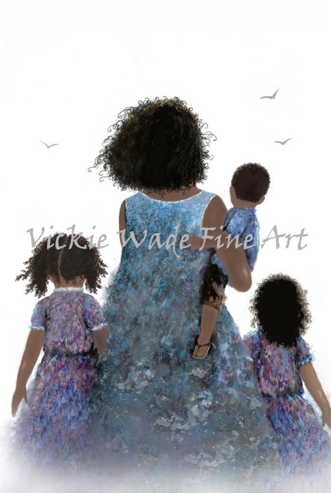 African American Mother and Children Art Print: Vickie Wade Fine Art - Etsy