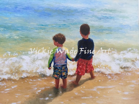Zwei Beach Boys Kunstdruck Zwei Bruder Strand Wand Kunst Etsy