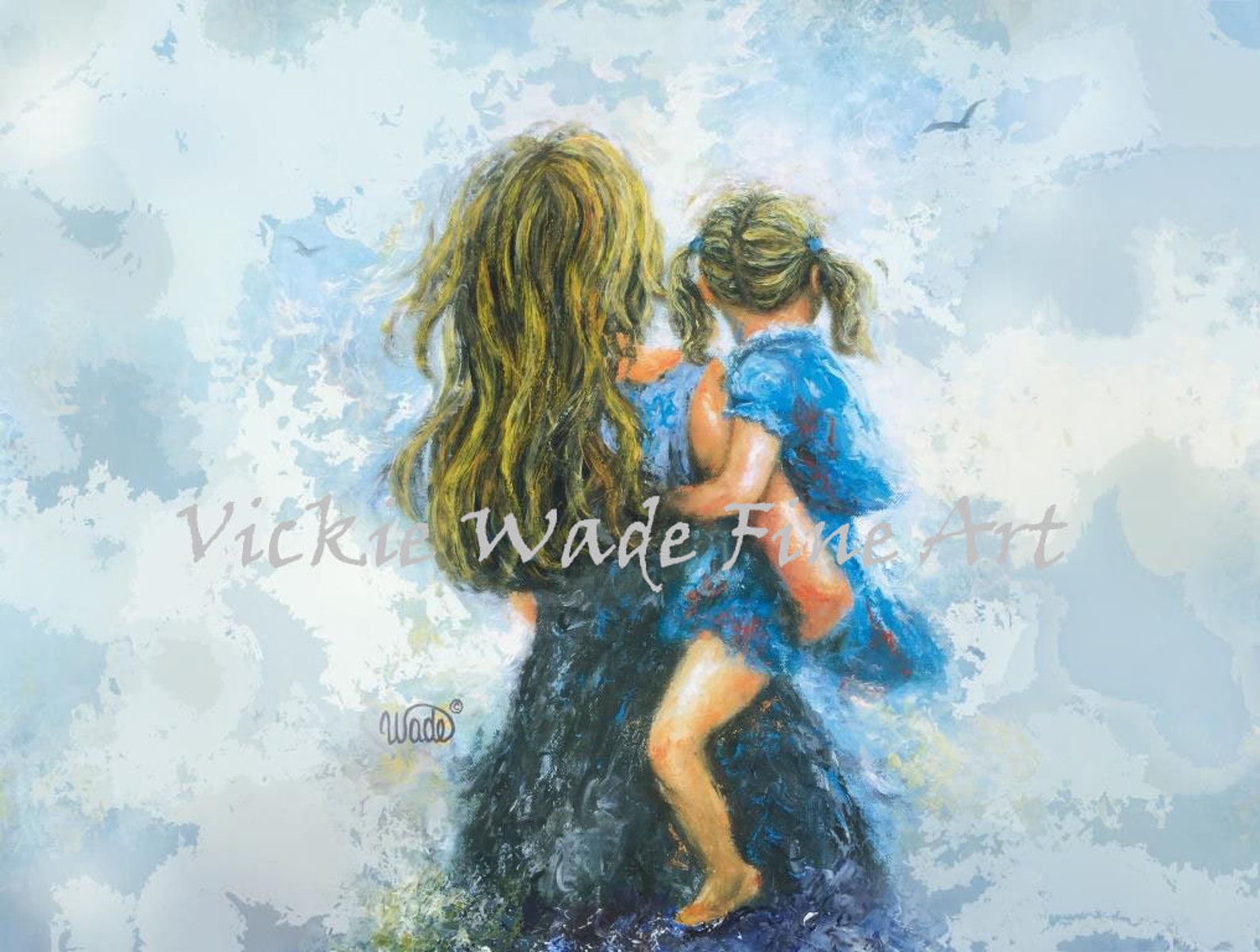 Mother Daughter Art Print Mother Paintings Blonde Mother - Etsy