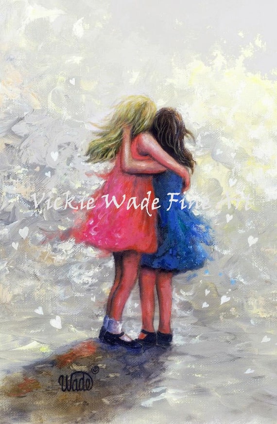 Best Friends Sister Wall Art Sisters Digital Art Print Sisters