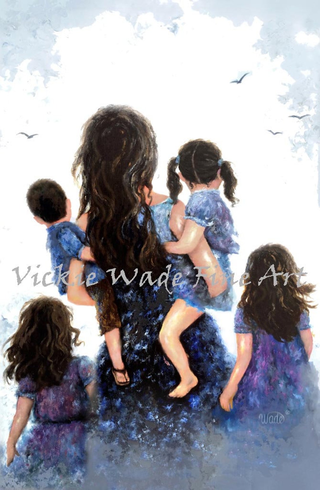 Buy Mother Three Daughters and Son Art Print Three Sisters and ...