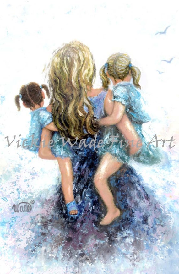 Little Girl Aqua Art Print by Vickie Wade - Fine Art America