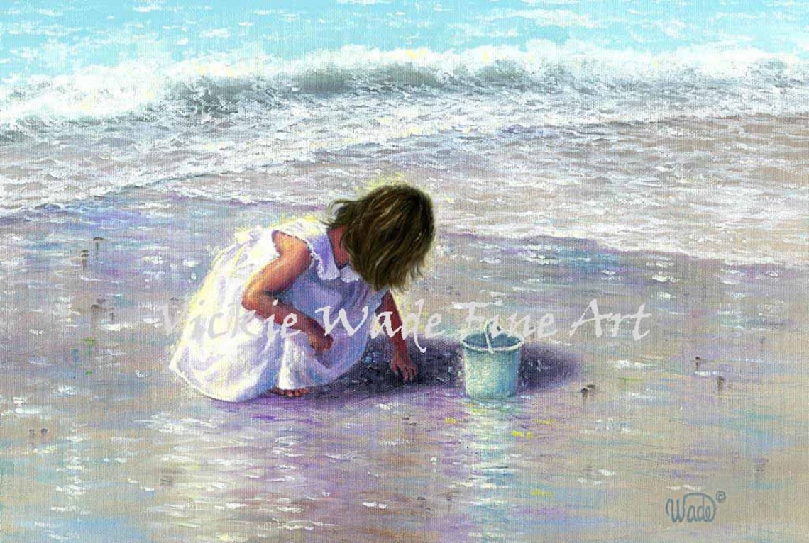 Beach Girl Art Print Beach Girl Beach Art Beach Etsy
