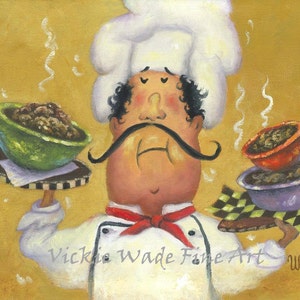 Funny Chefs Art Print: Whimsical Kitchen Wall Decor