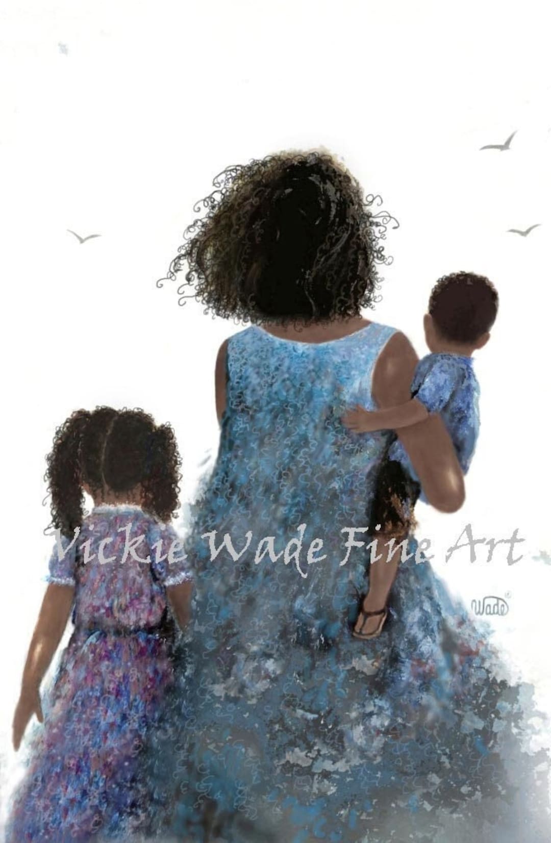 African American Mother and Children Art Print: Vickie Wade Fine Art - Etsy
