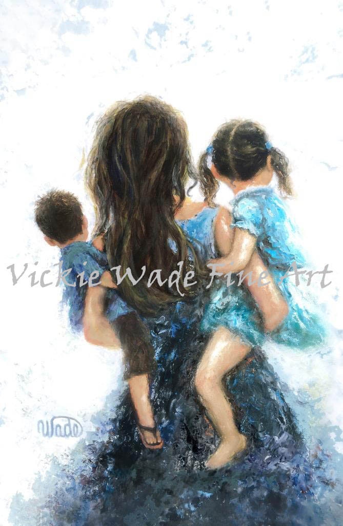 Lámina artística de madre e hijos: Mamá, llévame también - Vickie Wade