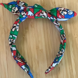 Video Games | Retro Video Games Super Mario and Luigi Inspired Headband | Knotty Headband | Top Knot Headband