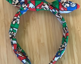 Super Mario Bros-hoofdband: op retro videogame geïnspireerde knoopstrik