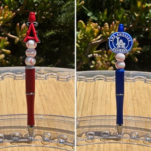 Baseball Beaded Pens | Los Angeles Teams | Los Angeles Dodgers Pen Anaheim Angels Inspired | Fun Pens