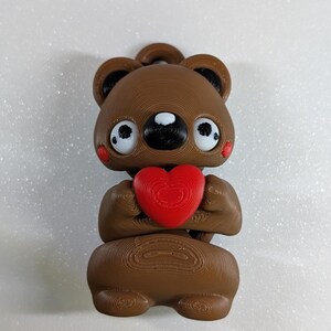Porte-clés ours en peluche 3D avec coeur