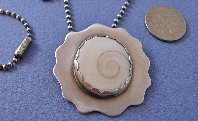 Shiva sea shell sterling silver pendant necklace image 3