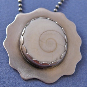 Shiva sea shell sterling silver pendant necklace image 1