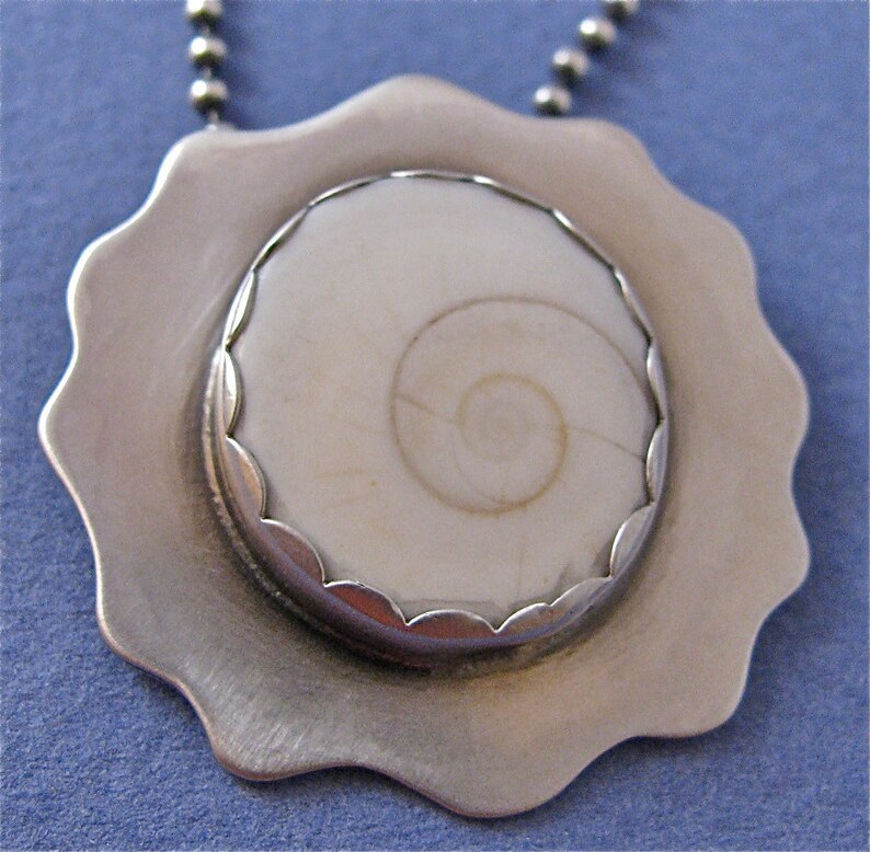 Shiva sea shell sterling silver pendant necklace image 1