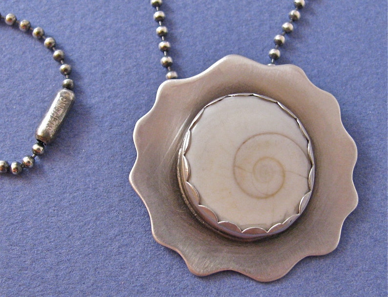 Shiva sea shell sterling silver pendant necklace image 2