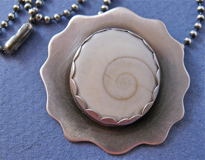 Shiva sea shell sterling silver pendant necklace image 4