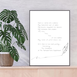 Taylor Swift-Inspired Lyric Print | TTPD Chairman Letter | Digital Download | Minimalist Wall Art | Printable Quote | Swiftie Home Decor