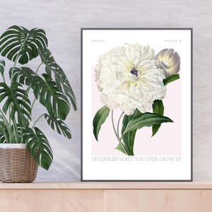 Taylor Swift-inspirierter Lyrik Druck | Niemals erwachsen werden | Digitaler Download | Blumen Wand Kunst | Druckbereites Zitat | Swiftie Wohndekor