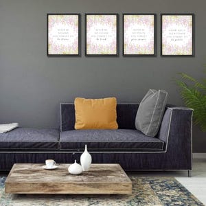 Taylor Swift-inspirierter Lyrik Druck | 4er-Set | Blumen | Digitaler Download | Galerie Wandkunst | Druckbereites Zitat | Swiftie Wohndekor