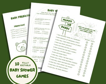 Camp Baby Shower Game Bundle, Printable Party Games, Baby Shower Trivia, Little Camper On The Way, Interactive Games, The Adventure Begins