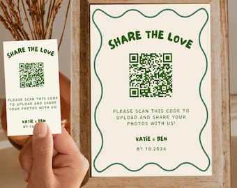 Wedding QR Code Photo Sharing Sign, Cabin Bachelorette (Digital Download)