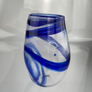 Blue Blown Glass Vase