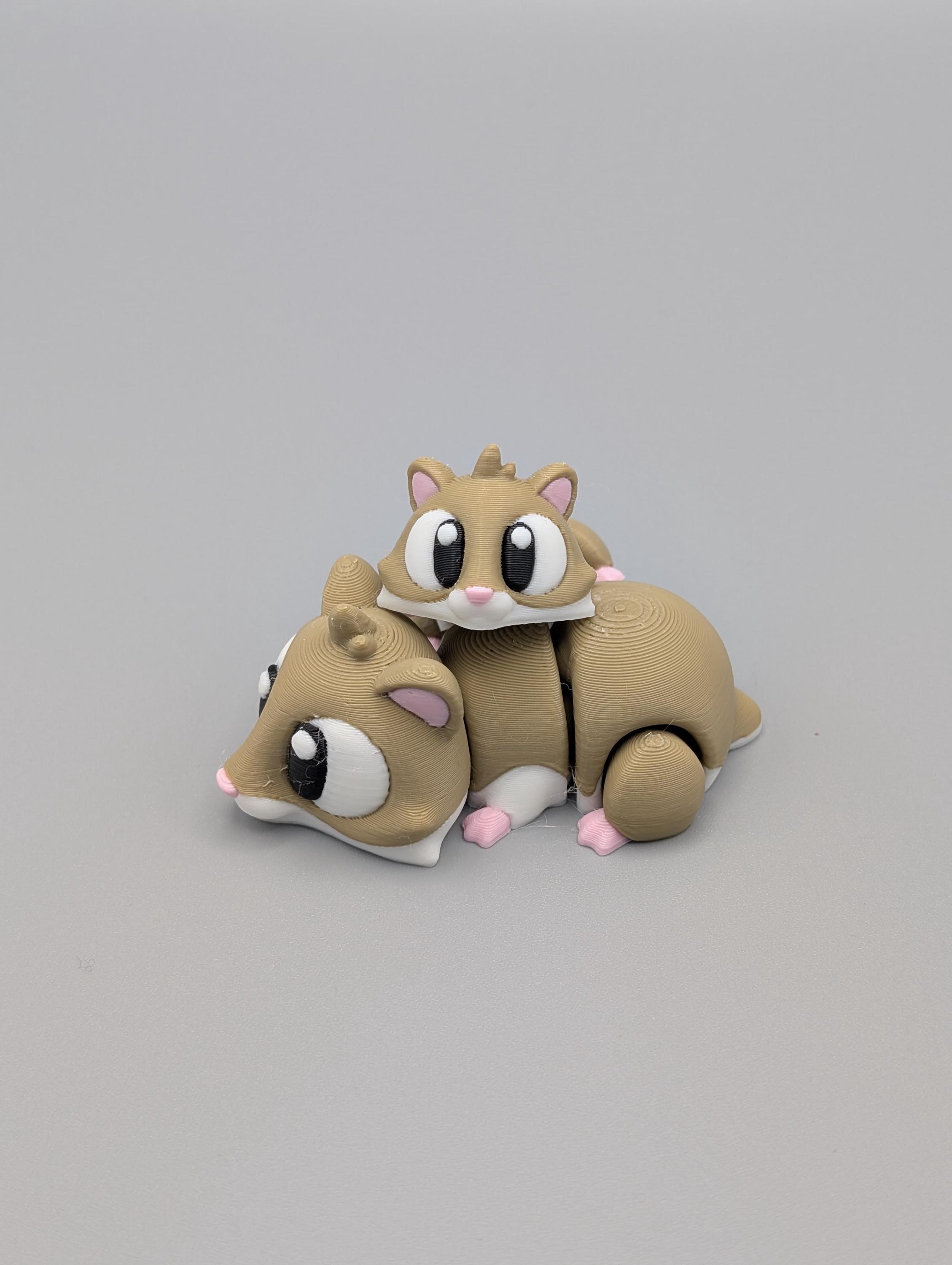 Flexi Hamster, impressions 3D, figurine, animal articulé, hamster, porte-clés