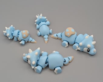 Flexi Triceratops, Triceratops, impressions 3D, figure, animal articulé, porte-clés