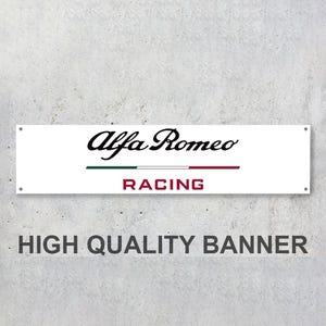 Alfa Romeo Racing Vinyl Banner Sign Workspace Decoration Garage Car Bike Motorsport Bike Motorbike Motorcycle Workshop Service